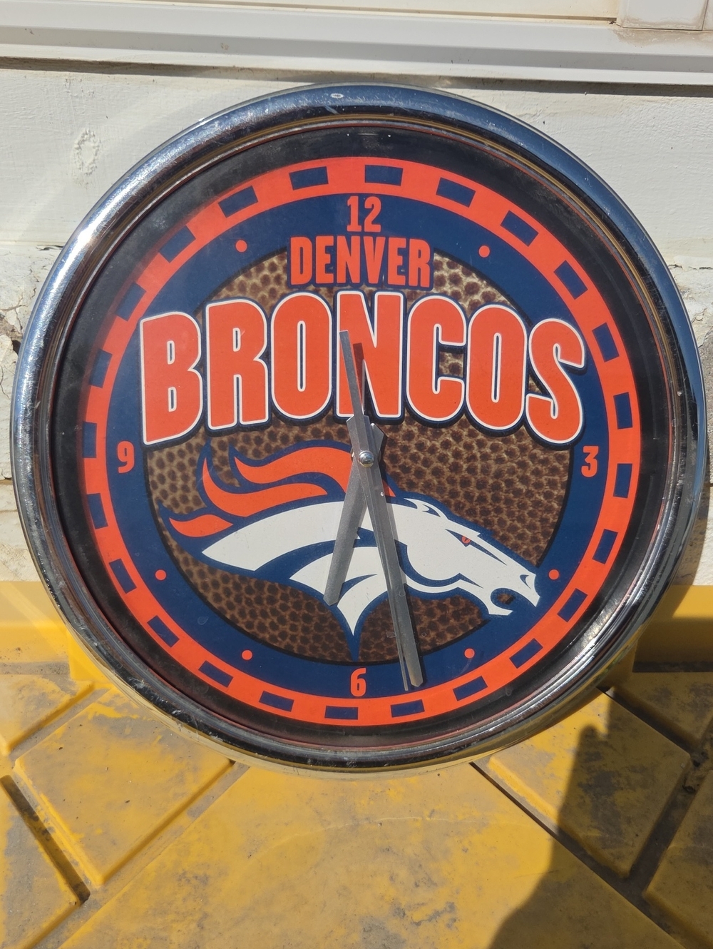 Wall Clock - Orange & Navy Team Logo